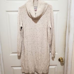 Loft by Anne Taylor Sweater Dress Size L Ivory/Tan color.